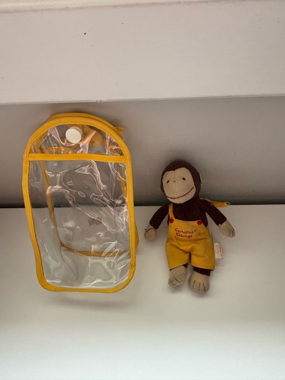 Vintage GUND curious George plush with plastic carry case